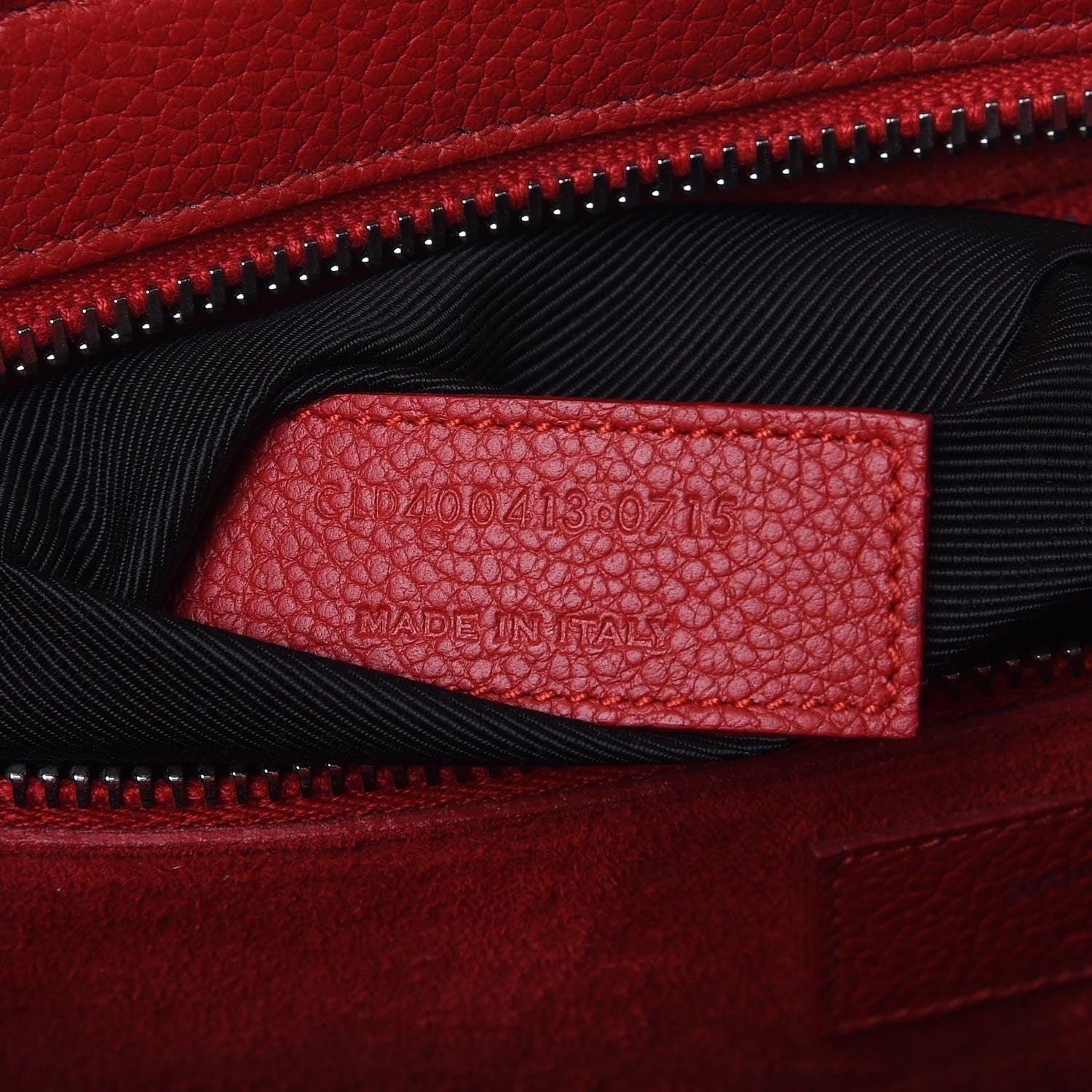Saint Laurent Grained Calfskin Small Cabas Rive Gauche Red 7 of 22
