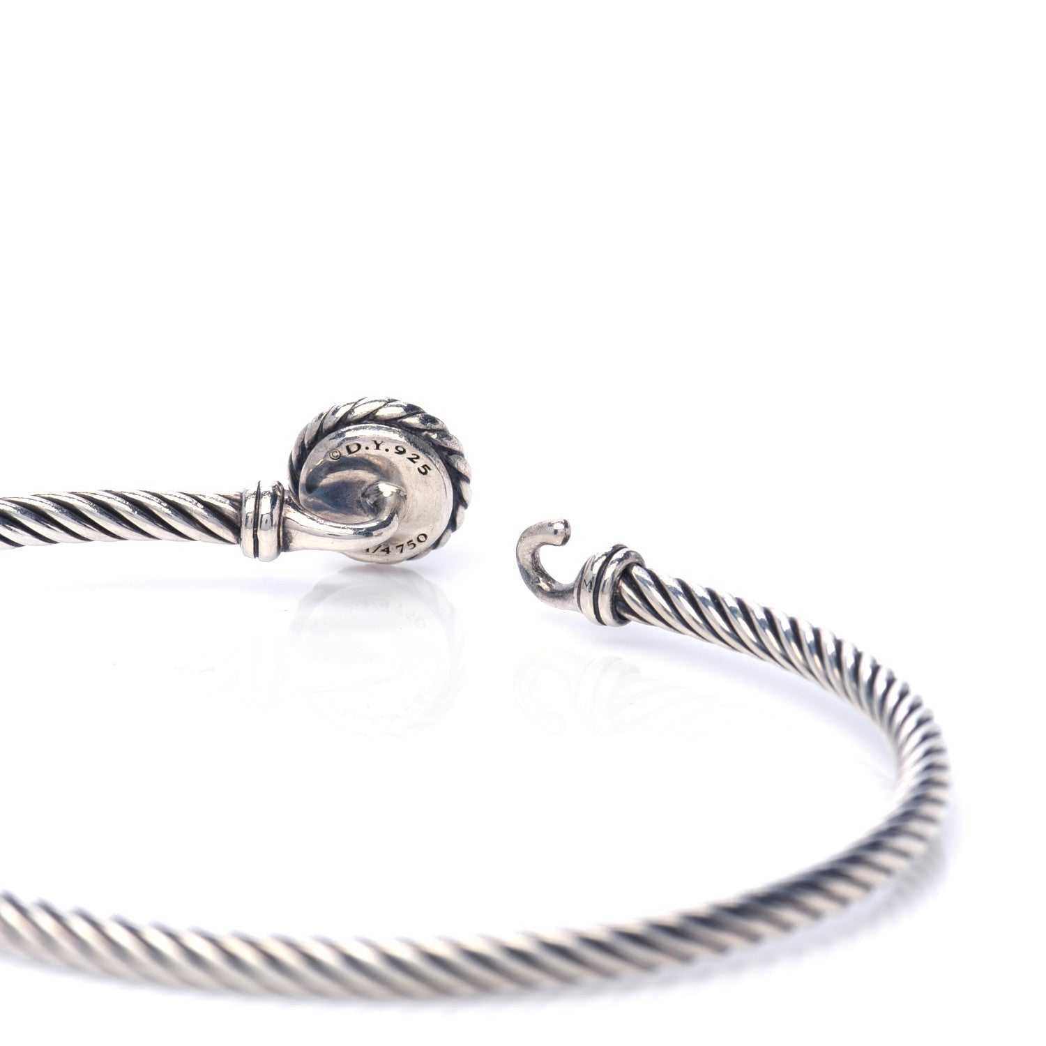 David Yurman Sterling Silver 18K Yellow Gold 3mm Chatelaine Bracelet 5 of 6