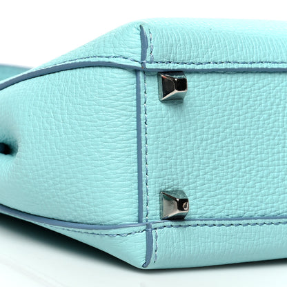 MCM Grained Calfskin Mini Tote Light Blue 8 of 10