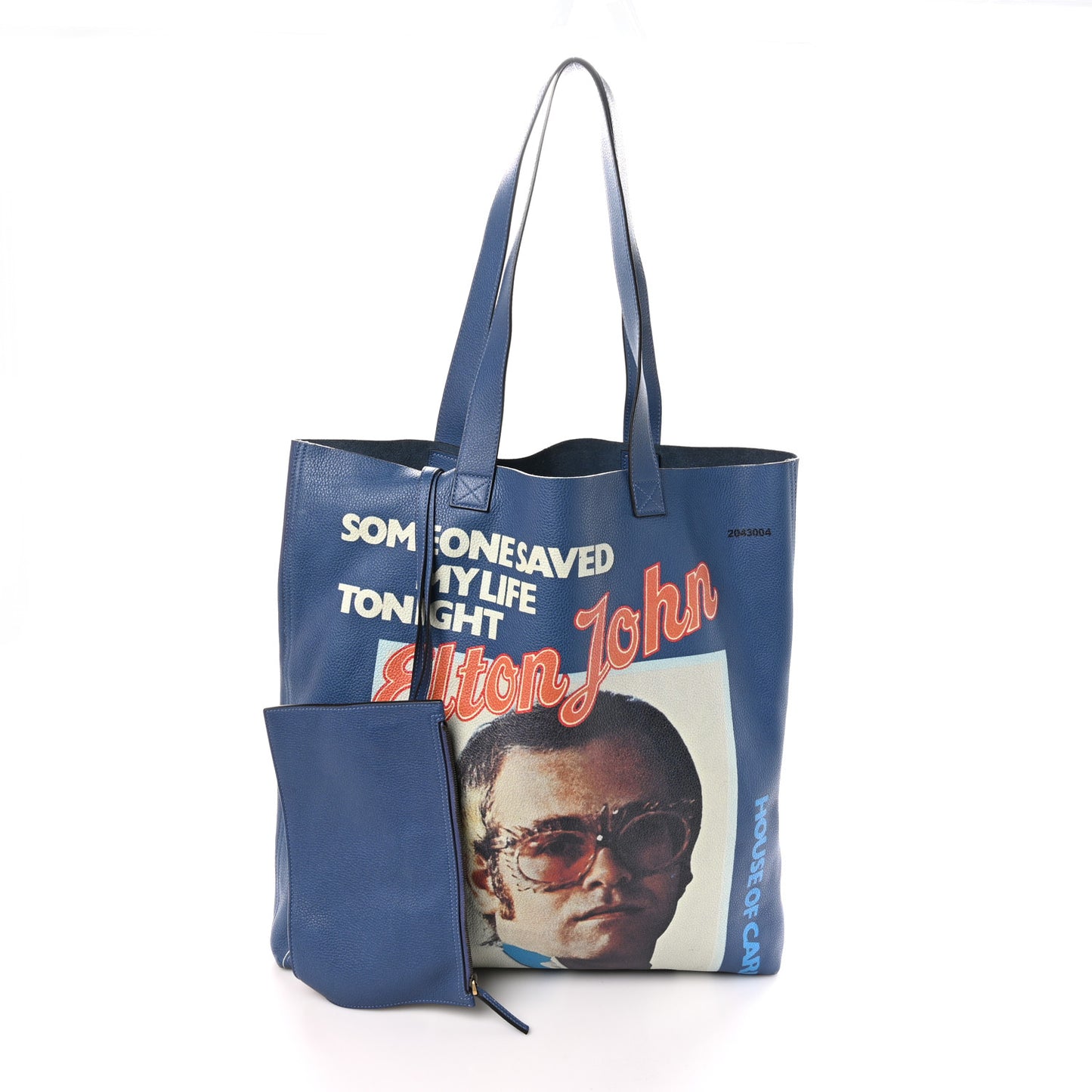Calfskin Elton John Someone Saved My Life Tonight Large Tote Blue
