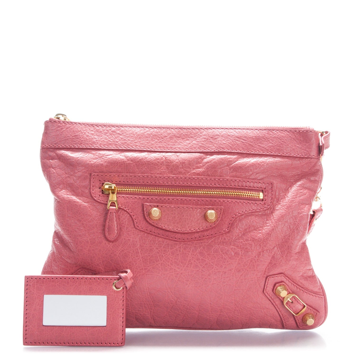 Balenciaga Agneau Giant 12 Gold Hardware Flat Handle Clutch Rose Bonbon 1 of 7