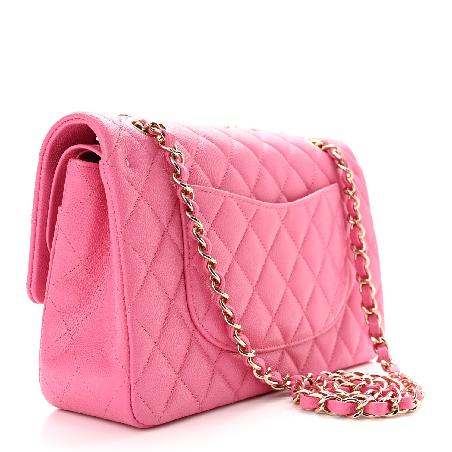 Chanel Caviar Quilted Medium Double Flap Pink 2 of 9