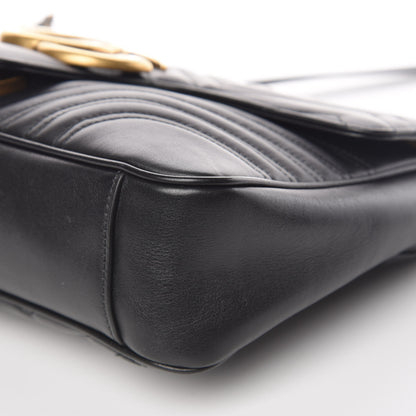 Gucci Calfskin Matelasse Medium GG Marmont Shoulder Bag Black 11 of 11