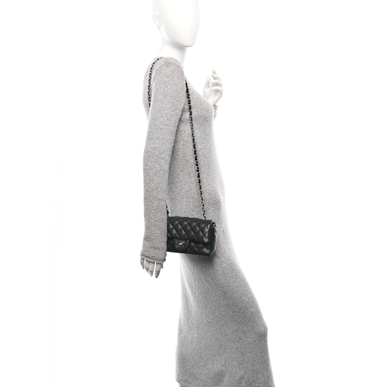 Chanel Caviar Quilted Mini Rectangular Flap Black 2 of 13