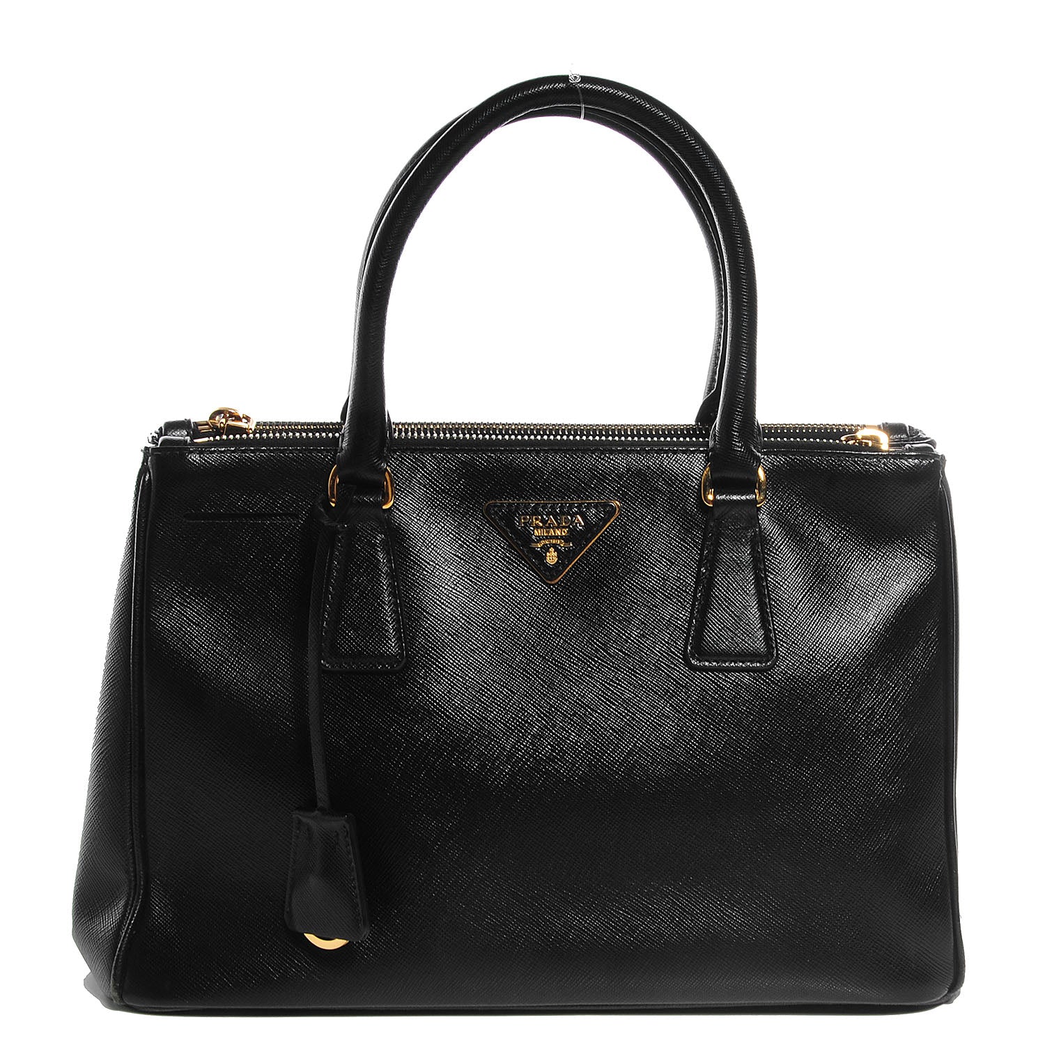 Prada Saffiano Lux Small Double Zip Tote Nero Black 1 of 11