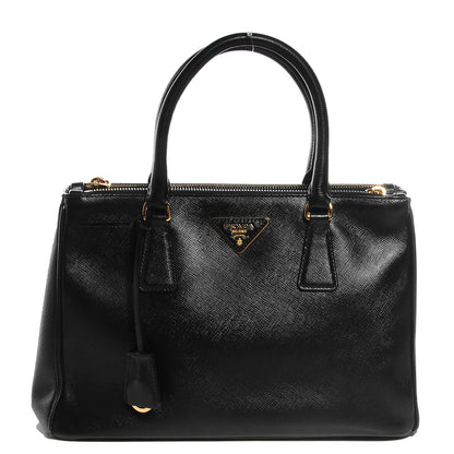 Prada Saffiano Lux Small Double Zip Tote Nero Black 1 of 11