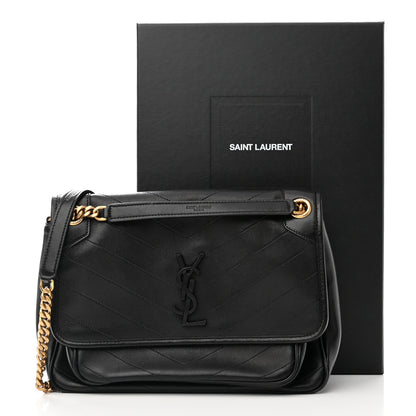 Saint Laurent Lambskin Matelasse Monogram Medium Niki Chain Satchel Black 12 of 12