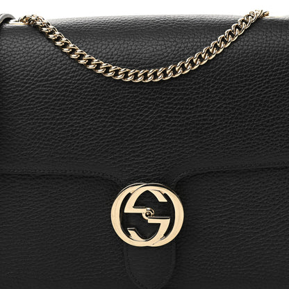 Gucci Dollar Calfskin Interlocking G Shoulder Bag Black 7 of 10