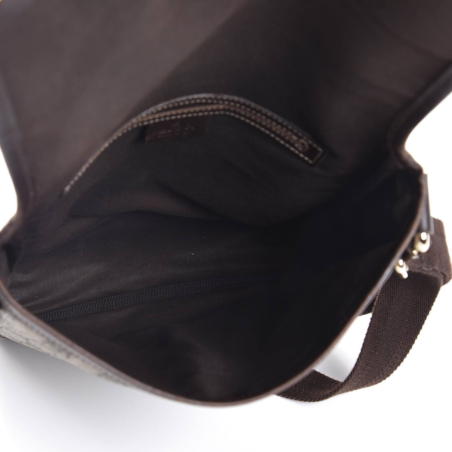 Gucci GG Supreme Monogram Selleria Calfskin Small Flap Messenger Bag Beige Ebony Cocoa Dark Chocolate 5 of 10