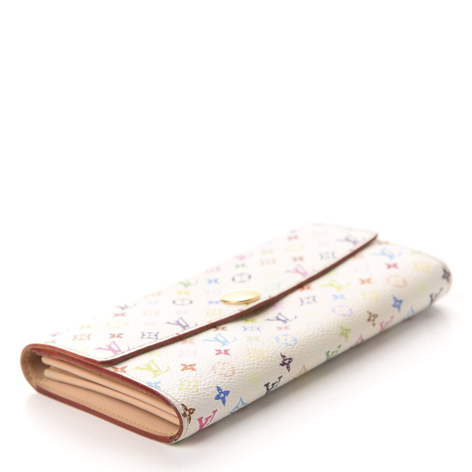 Louis Vuitton Monogram Multicolor Sarah Wallet White 4 of 10