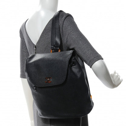 Chanel Caviar Tortoise CC Backpack Black 2 of 7