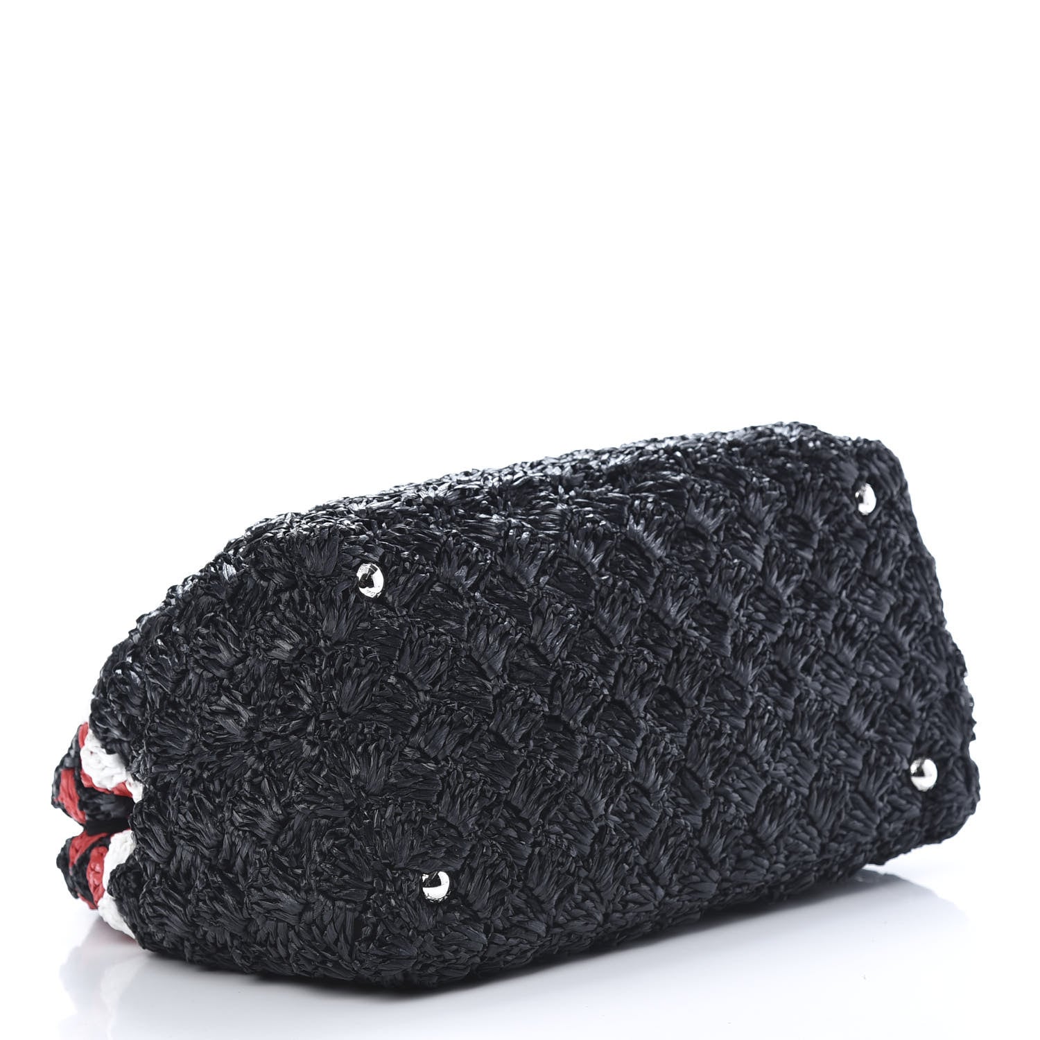 Prada Raffia Crochet Giardiniera Tote Black 5 of 12