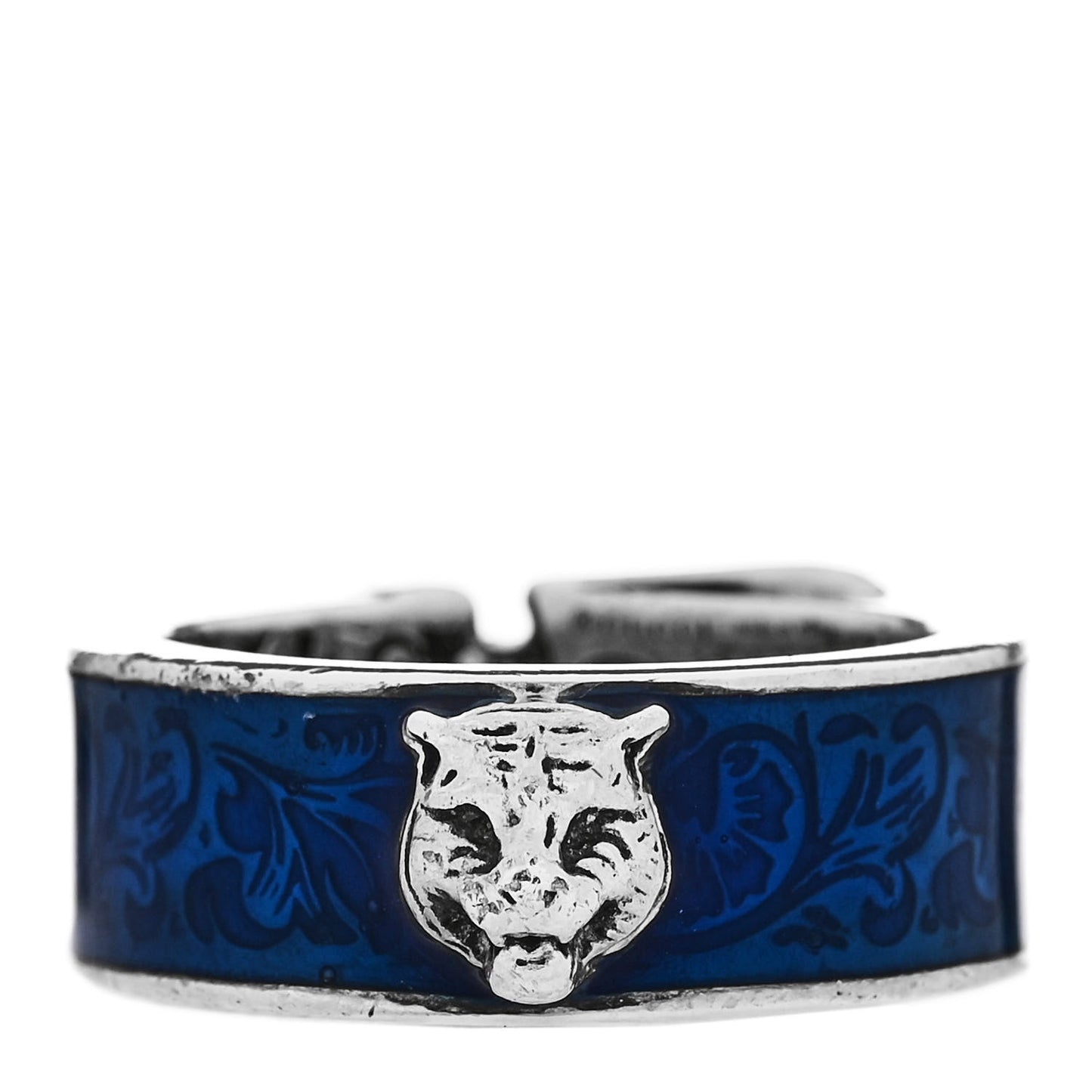 Sterling Silver Enamel Buckle Ring 60 9 Blue
