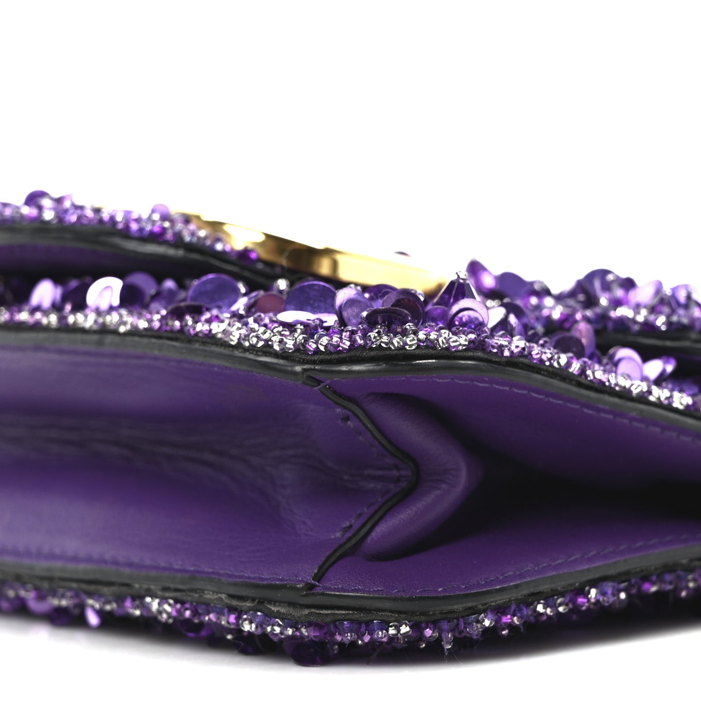 Sequin Crystal Vlogo Embroidered Small Loco Shoulder Bag Astral Purple