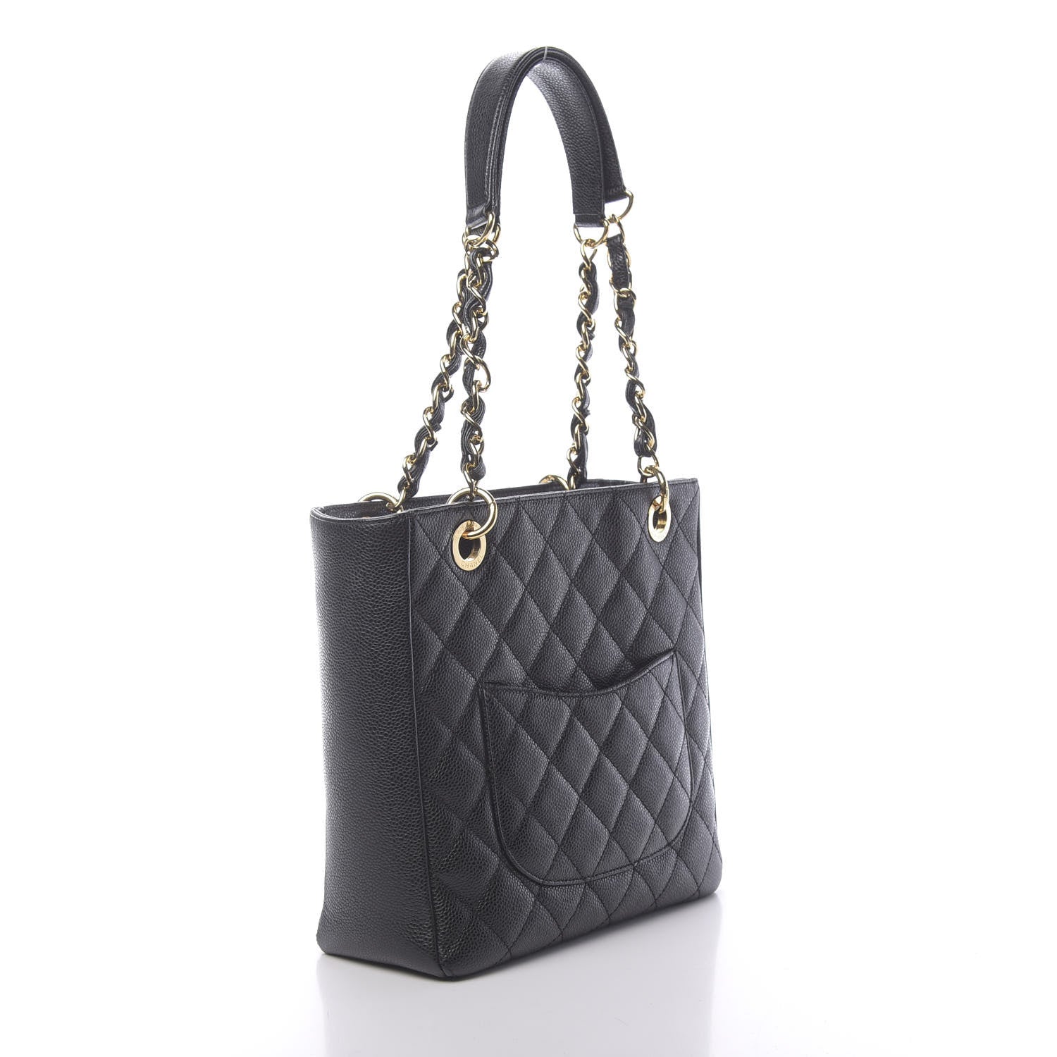 Chanel Caviar Quilted Petit Shopping Tote PST Black 3 of 10