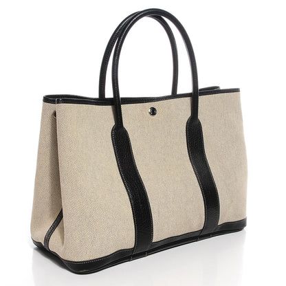 Hermes Toile Buffle Skipper Garden Party 36 MM Tote Black 3 of 10