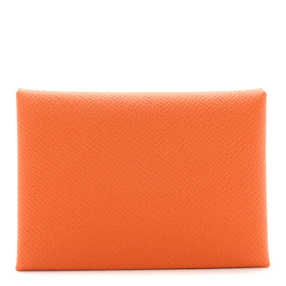 Hermes Epsom Calvi Duo Card Case Orange 1 of 8