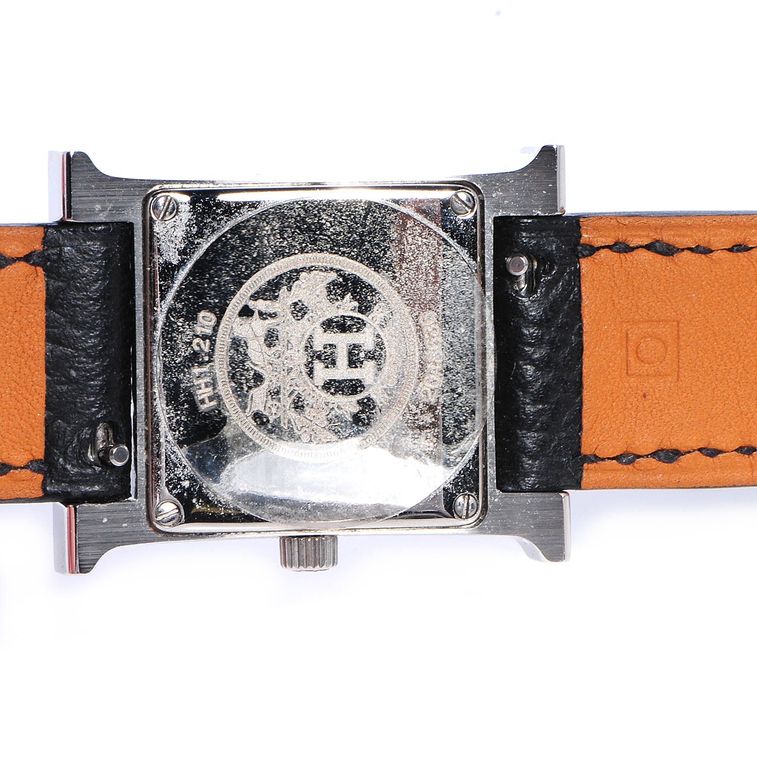 Hermes Stainless Steel Epsom 21mm Heure H Hour Double Tour Quartz Watch Noir 4 of 7