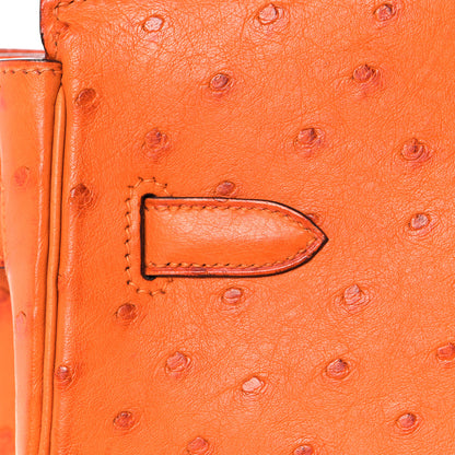 Hermes Ostrich Birkin 35 Orange 31 of 35