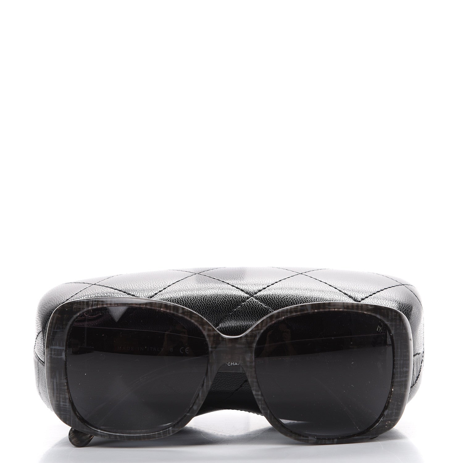 Chanel Tweed Effect Quilted CC Turnlock Sunglasses 5234 C Dark Grey 8 of 8