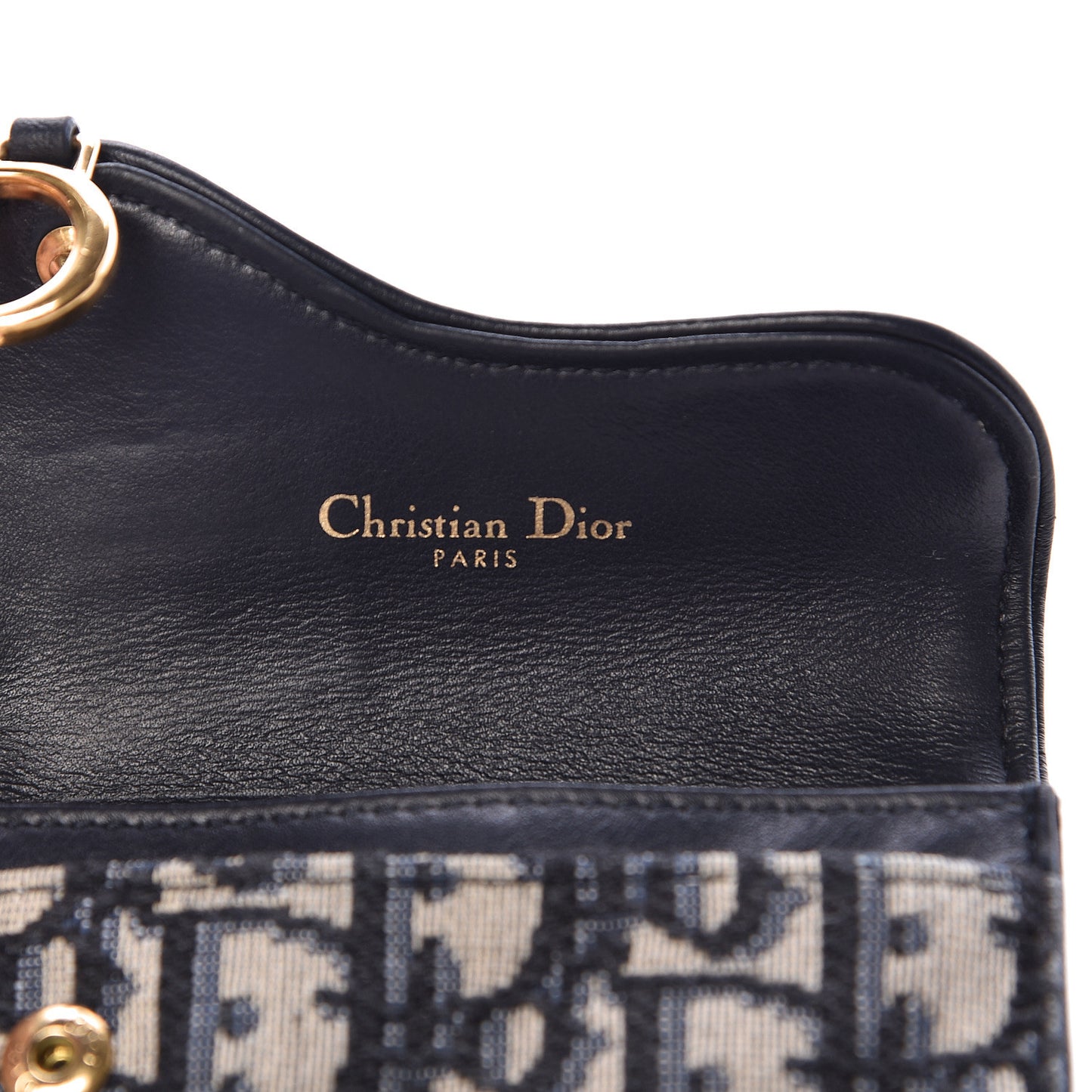 Oblique Saddle Card Holder Blue