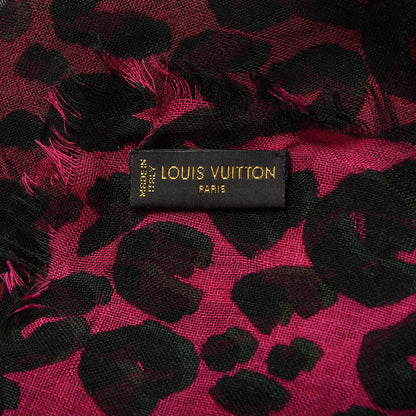 Louis Vuitton Cashmere Silk Leopard Blurry Leo Stole Kaki 4 of 6