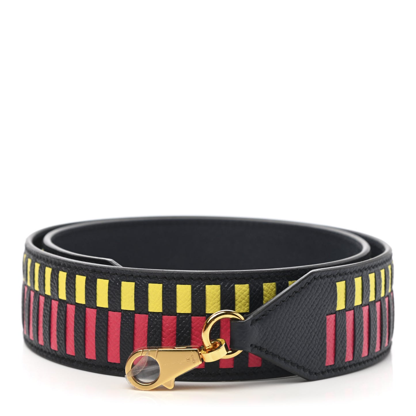 Epsom 40mm Mousquetons Tressage Shoulder Strap Bleu Indigo Rose Extreme Lime