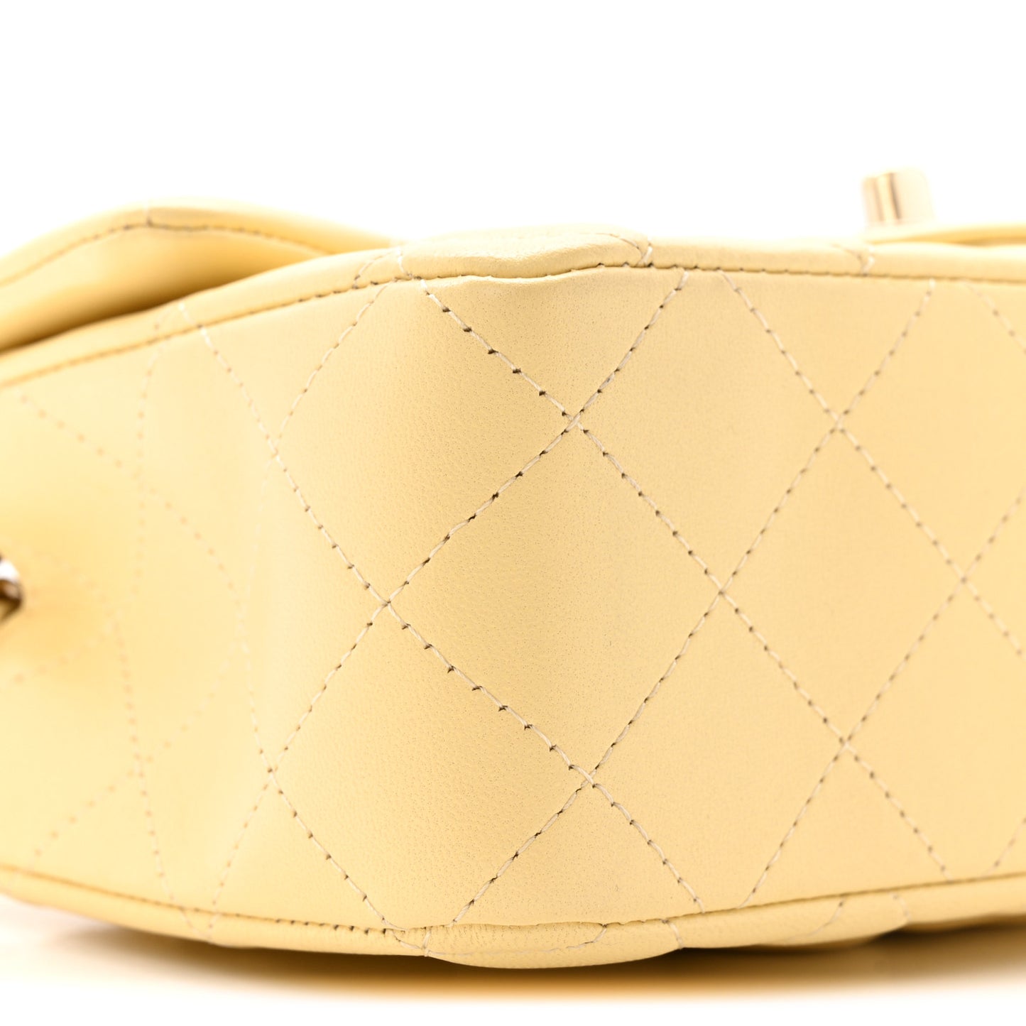 Lambskin Quilted Mini Rectangular Flap Yellow