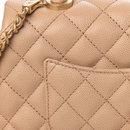Chanel Caviar Quilted Mini Coco Handle Flap Beige 8 of 11