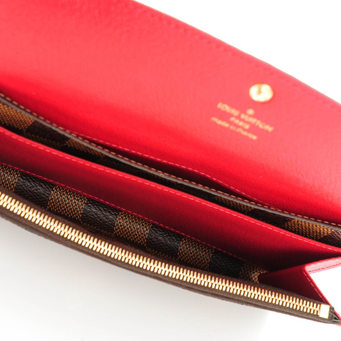 Damier Ebene Emilie Wallet Red