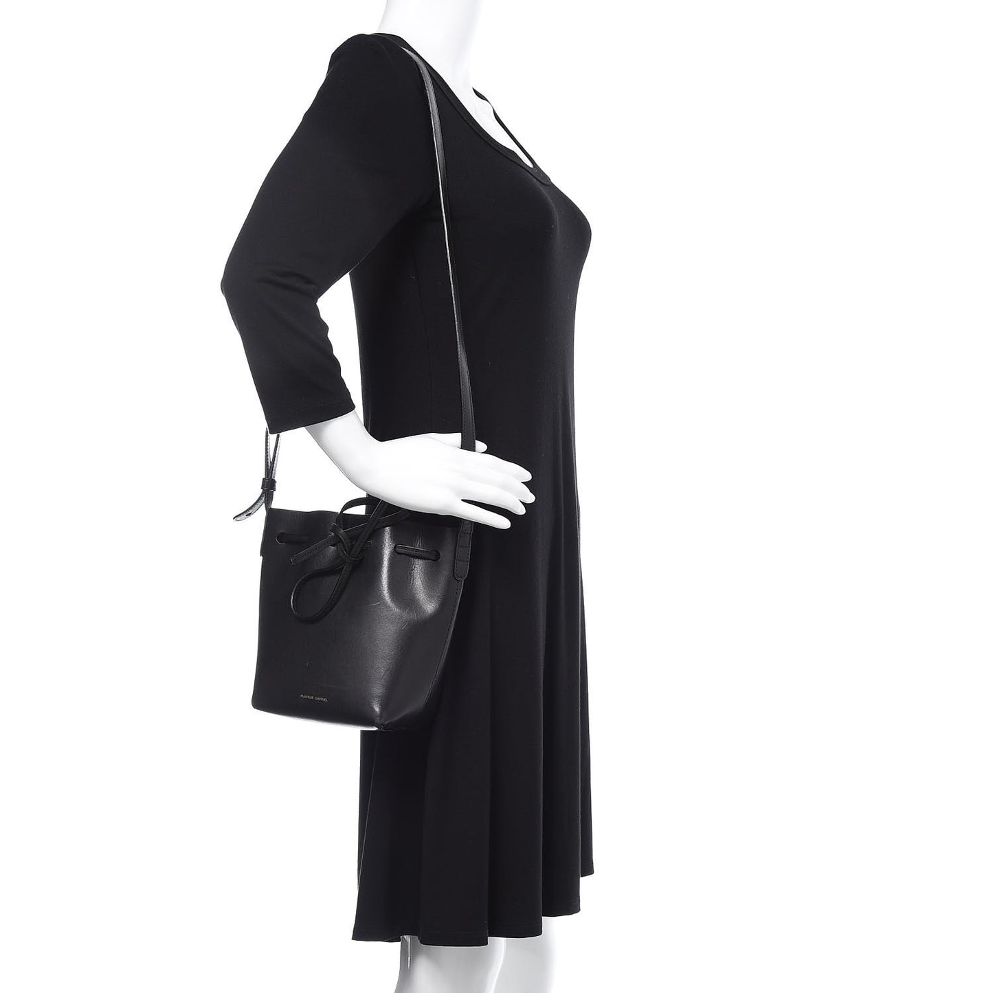 Calfskin Mini Mini Bucket Bag Black Flamma