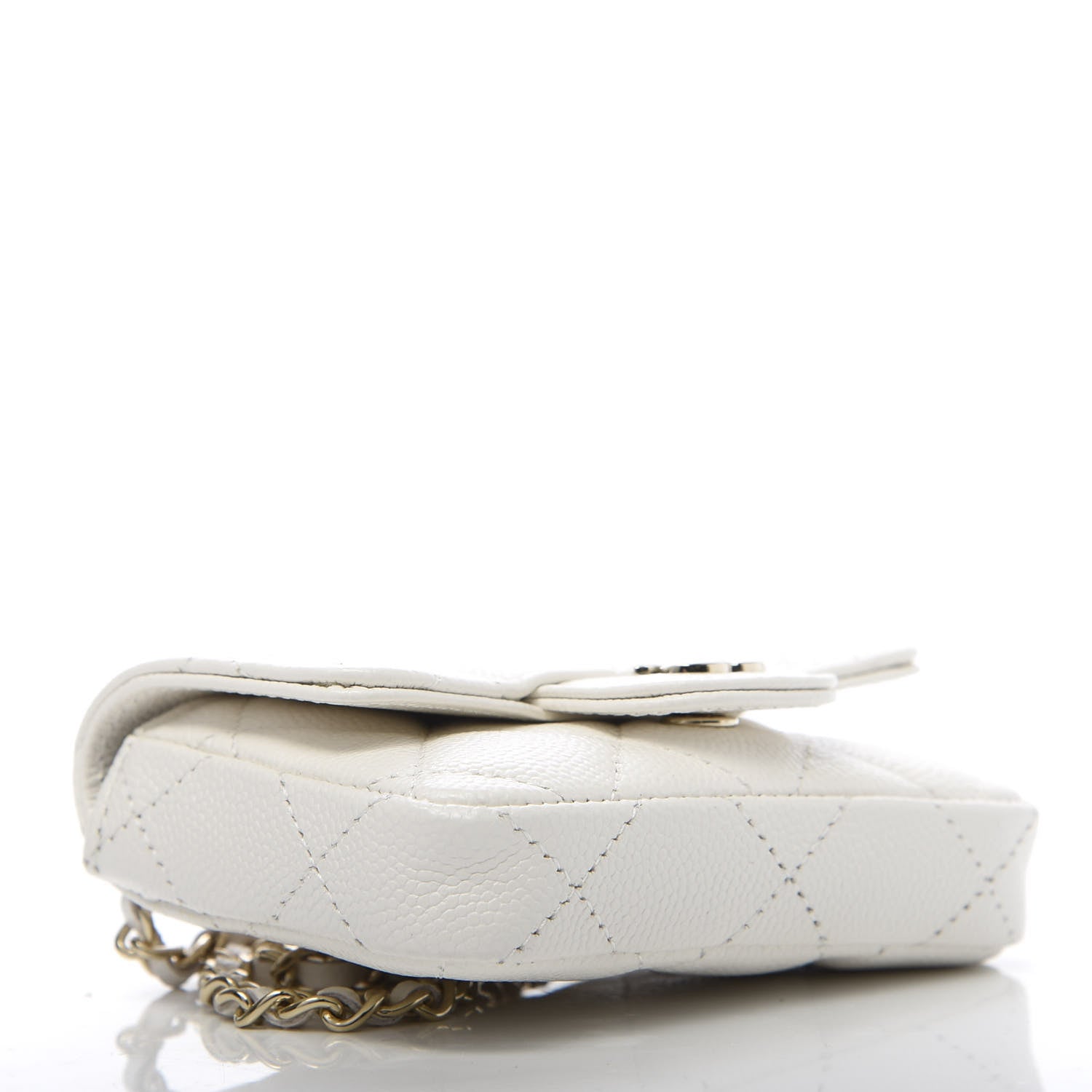 Chanel Caviar Quilted Flap Chain Waist Bag White 4 of 12