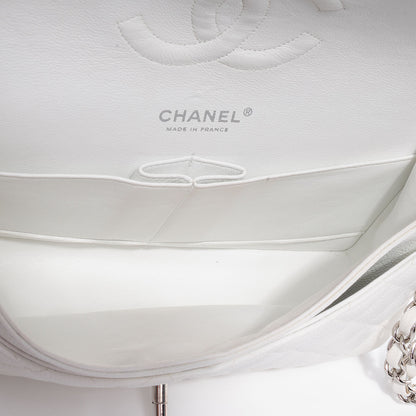Chanel Caviar Quilted Medium Double Flap White 9 of 10