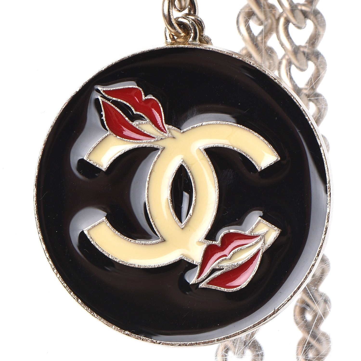 Chanel Enamel Chain Lipstick CC Kisses Belt Gold 5 of 9