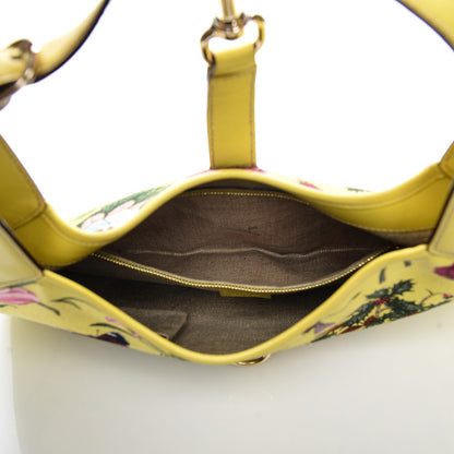 Gucci Canvas Floral Flora Jackie O Bouvier Hobo Yellow 5 of 8