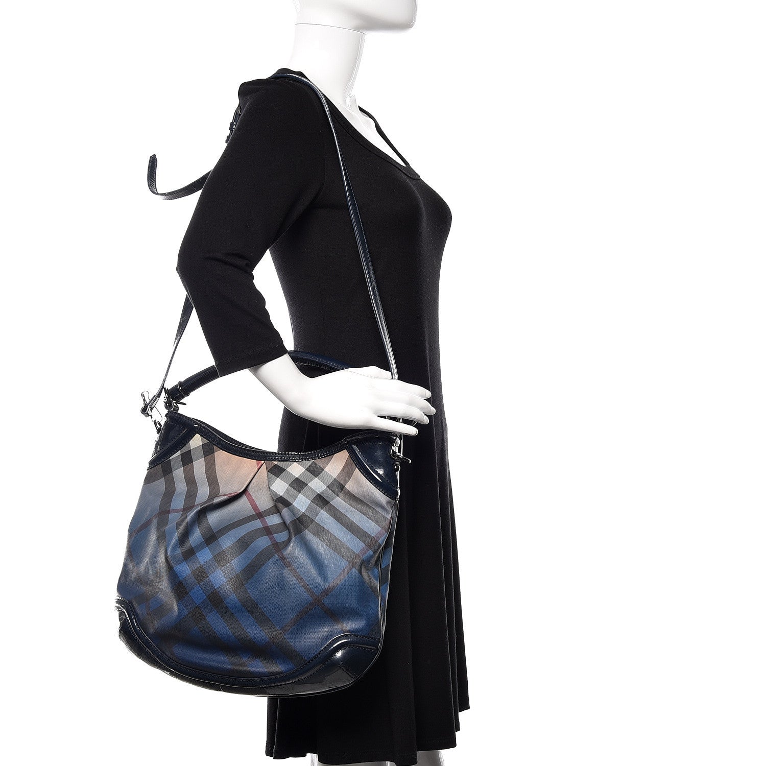 Burberry Nova Pop Degrade Medium Craigwell Hobo Jet Blue 2 of 13
