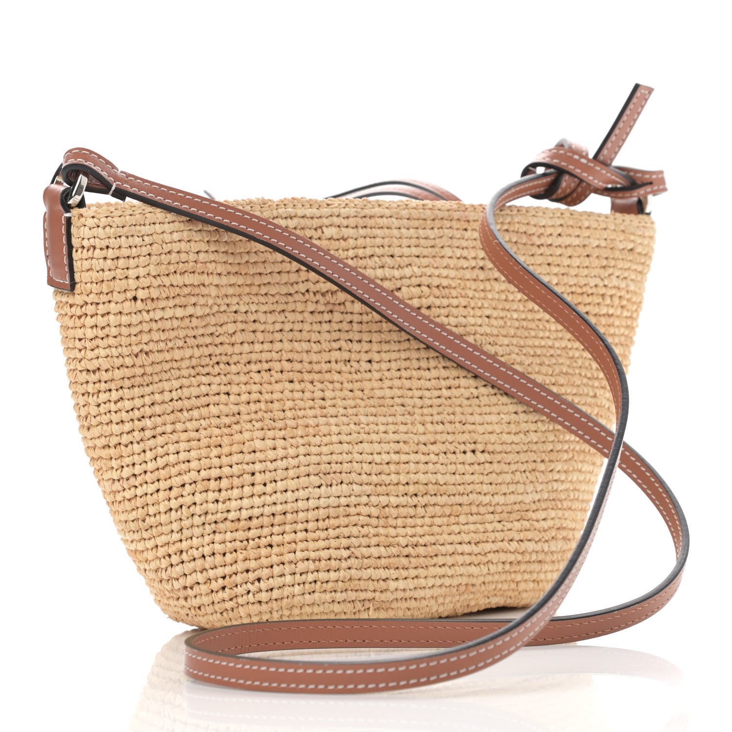 Loewe Calfskin Raffia Paulas Ibiza Pochette Bag Natural Tan 3 of 10