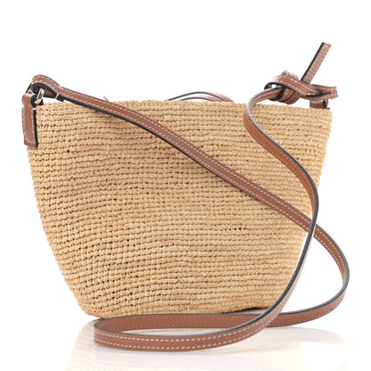 Loewe Calfskin Raffia Paulas Ibiza Pochette Bag Natural Tan 3 of 10