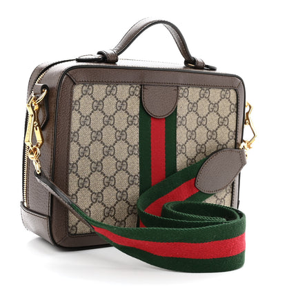 Gucci GG Supreme Monogram Web Small Ophidia Top Handle Shoulder Bag Brown 3 of 12