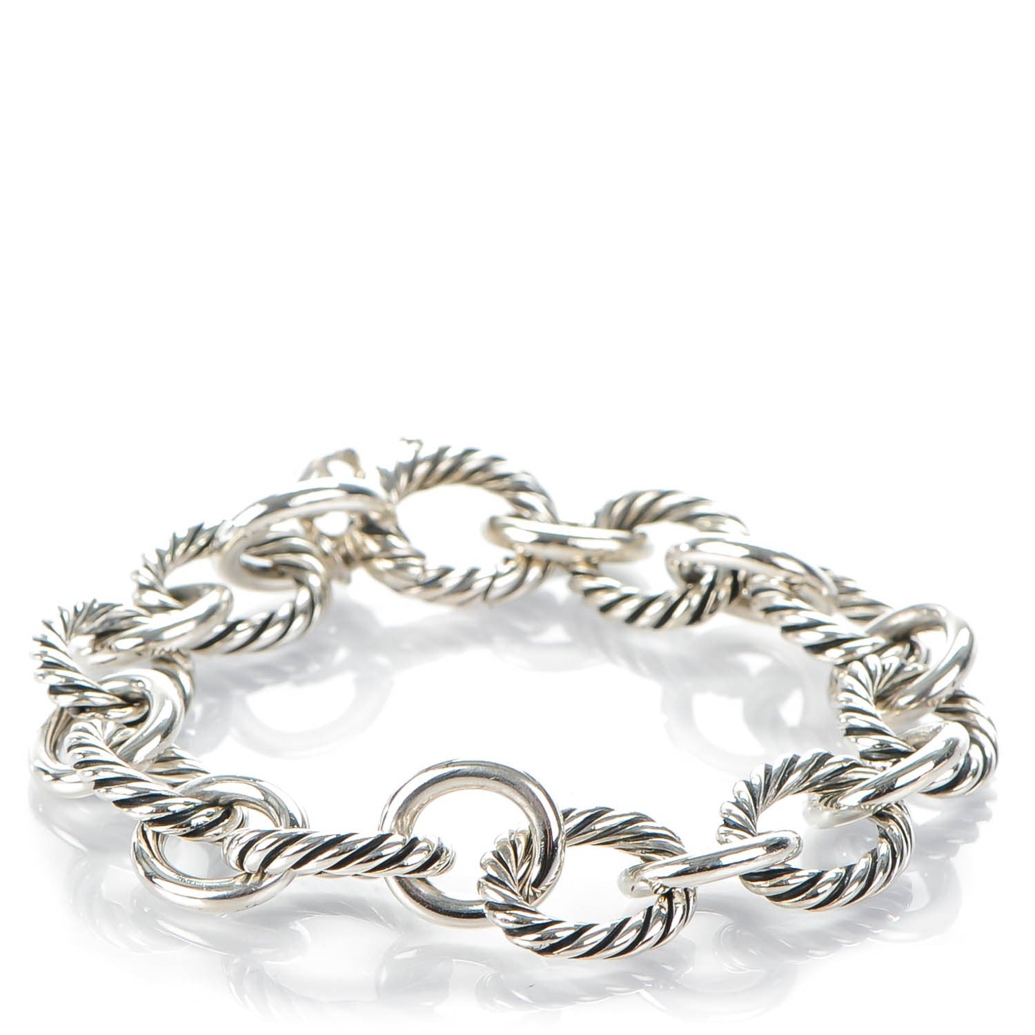 David Yurman Sterling Silver 12mm Large Oval Link Bracelet 1 of 7