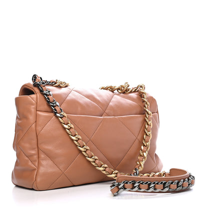 Chanel Lambskin Quilted Large Chanel 19 Flap Brown 2 of 9