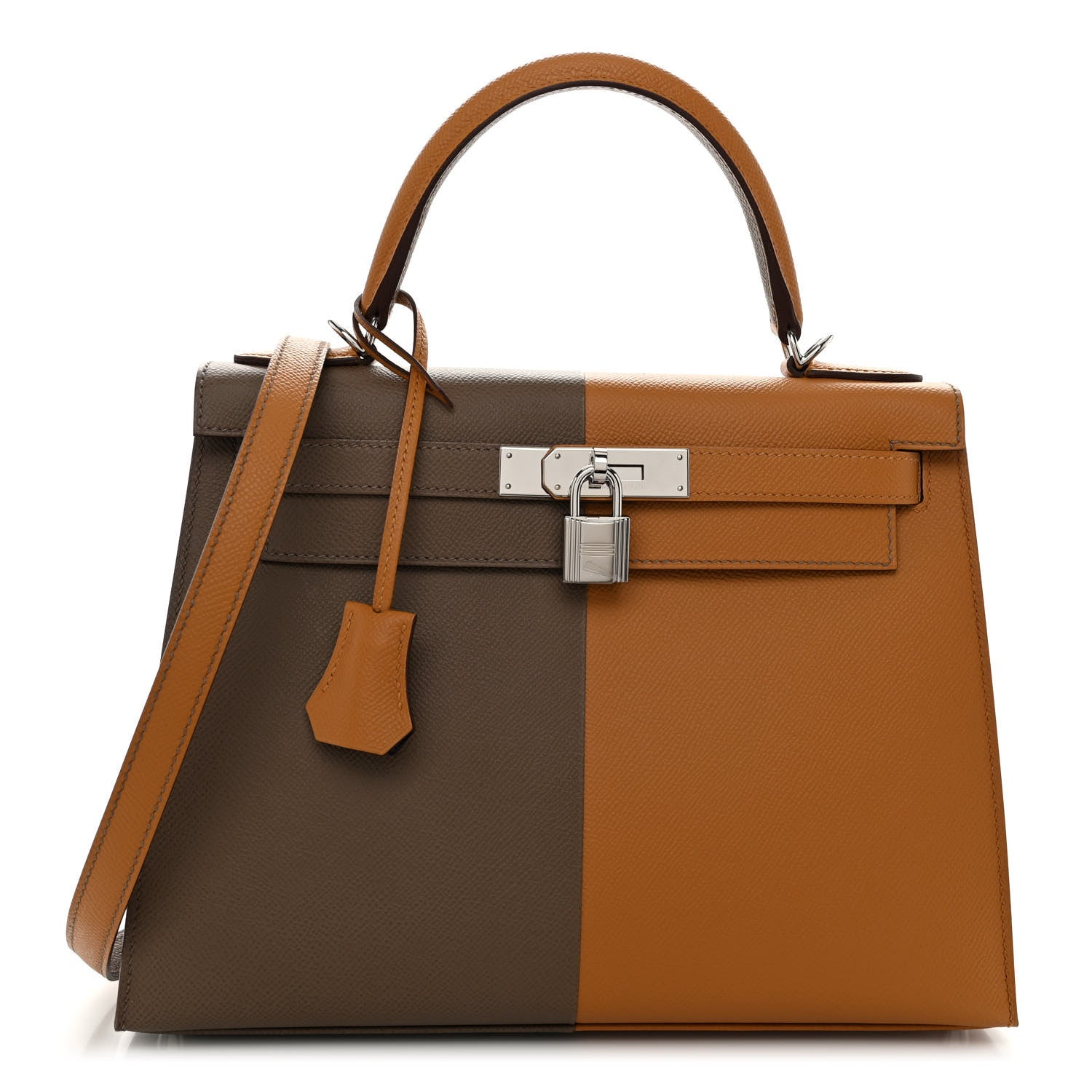Hermes Epsom Casaque Kelly Sellier 28 Sesame Etoupe Bleu Indigo 1 of 13