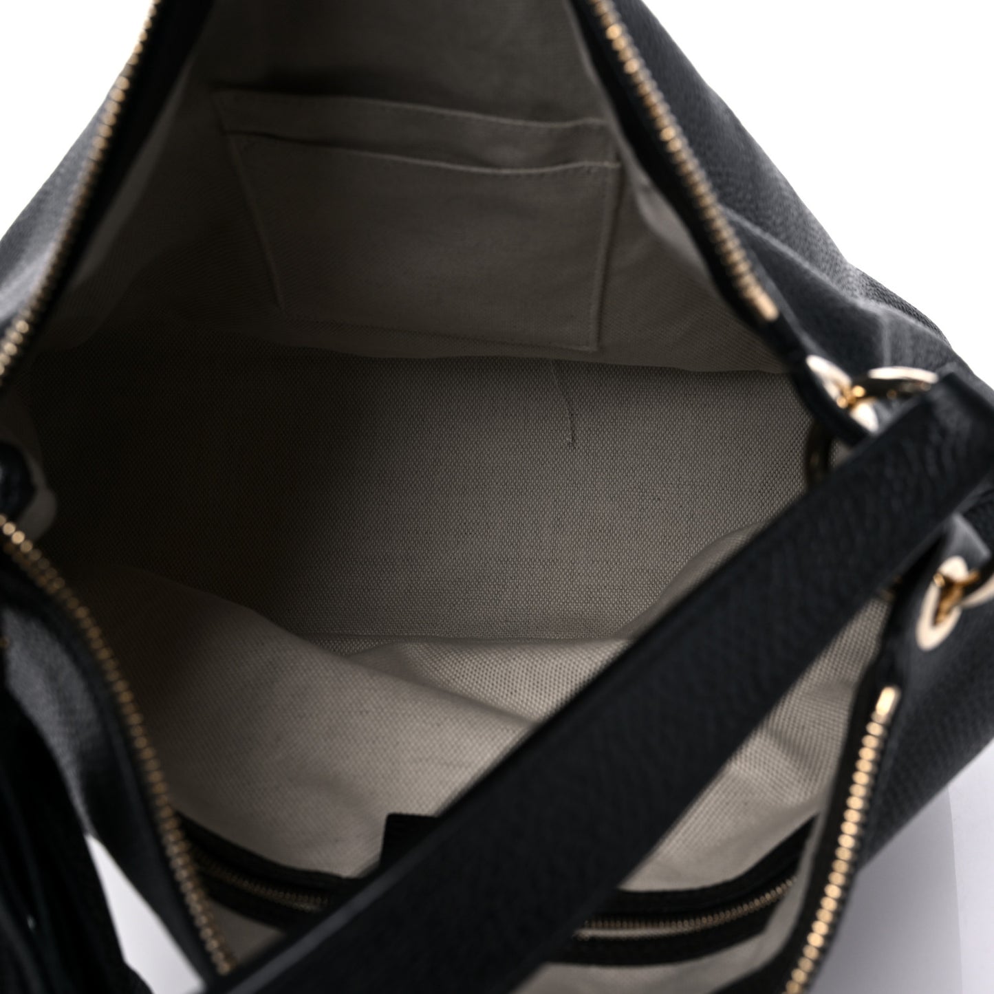 Pebbled Calfskin Large Soho Hobo Black