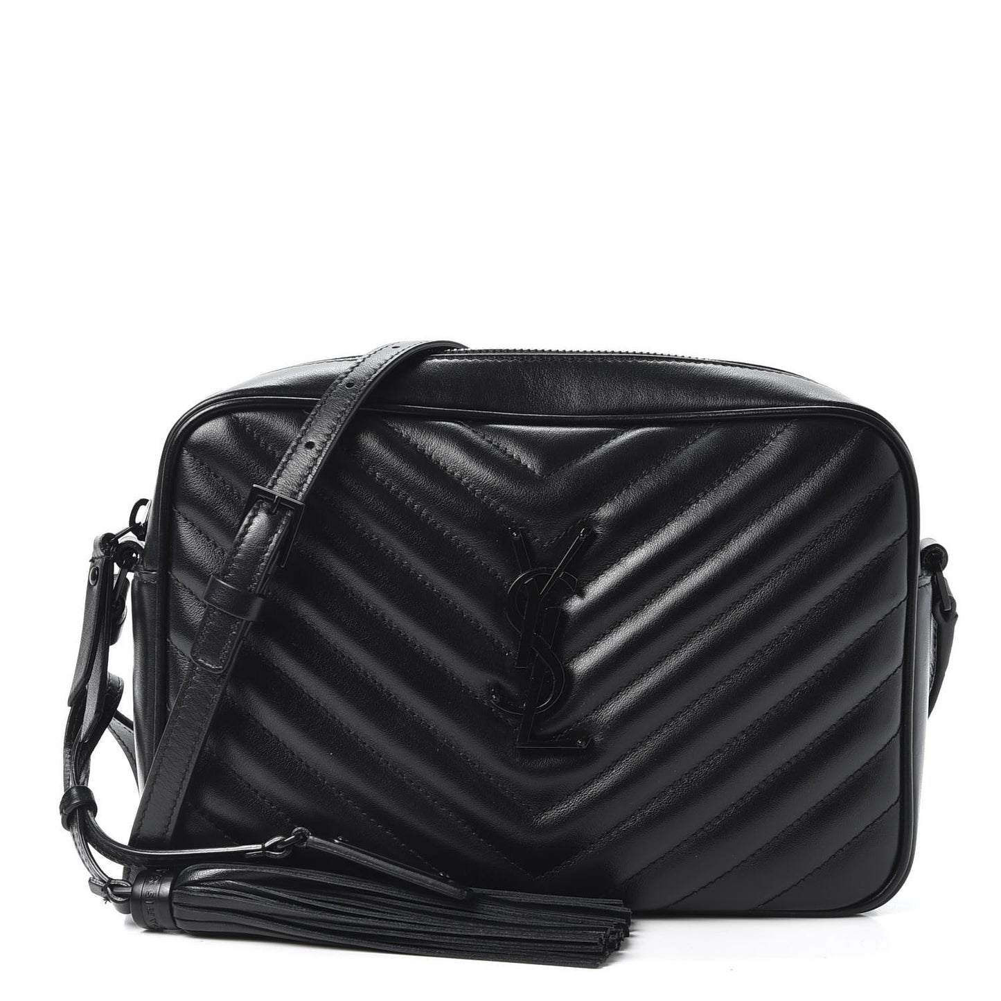 Calfskin Matelasse Monogram Lou Camera Bag Black