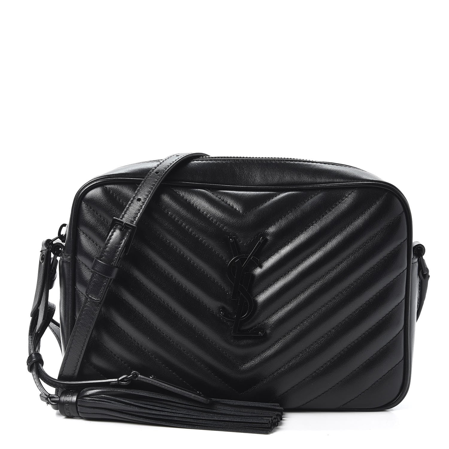 Saint Laurent Calfskin Matelasse Monogram Lou Camera Bag Black 1 of 9