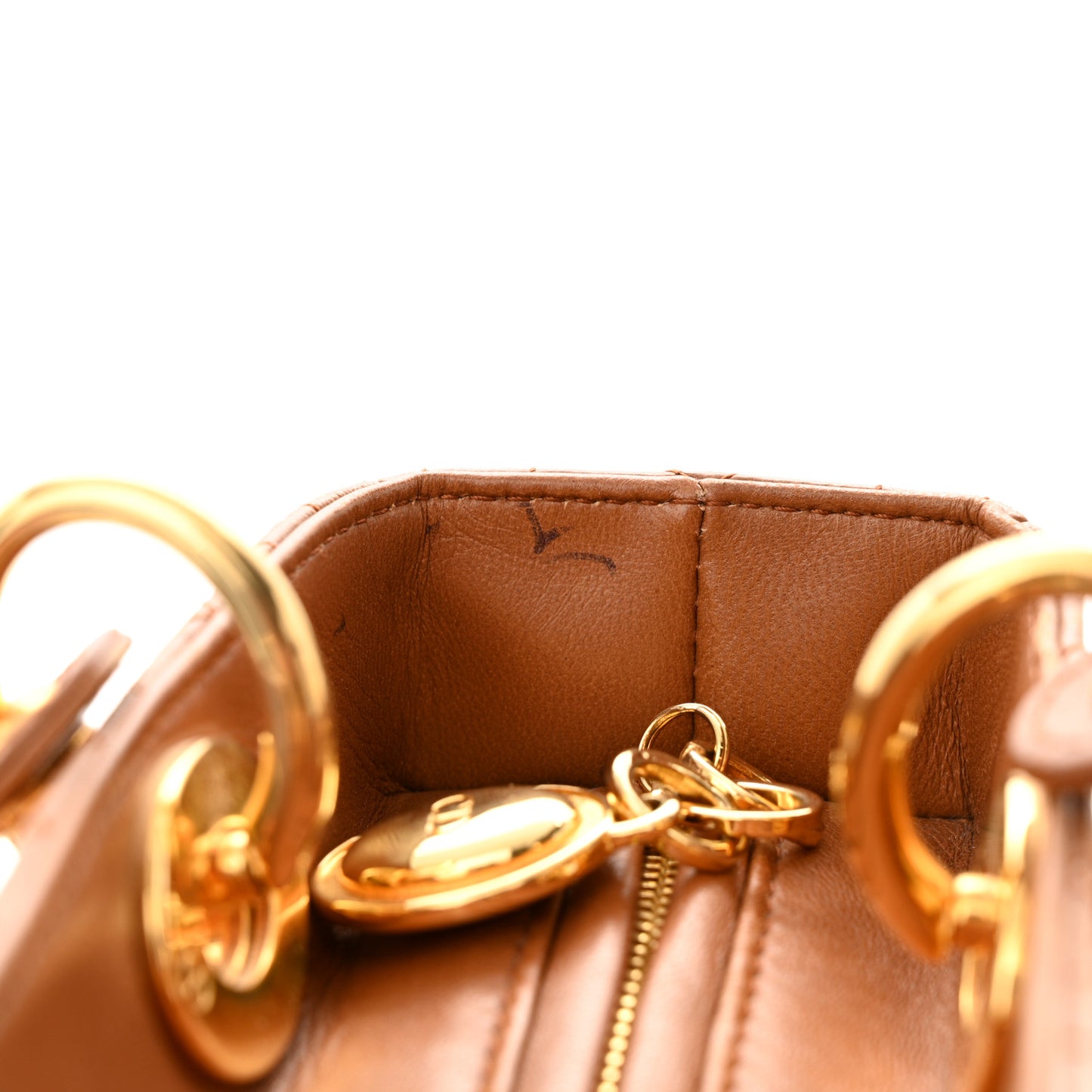 Lambskin Cannage Medium Lady Dior Tan