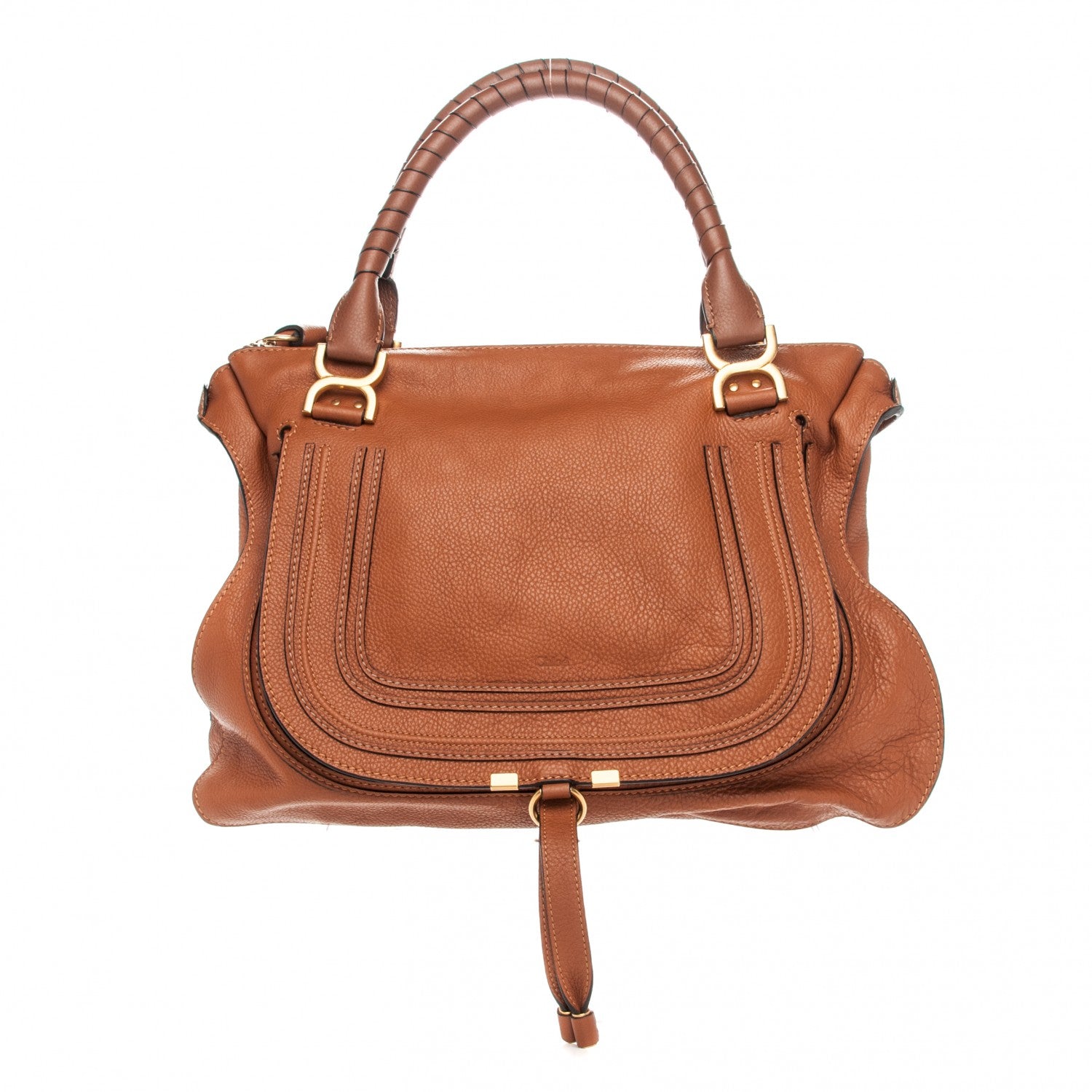 Chloe Calfskin Large Marcie Satchel Tan 1 of 8