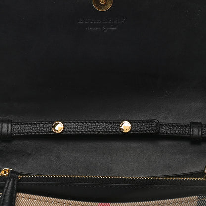 Burberry Derby Calfskin House Check Wallet On Chain Black 9 of 9