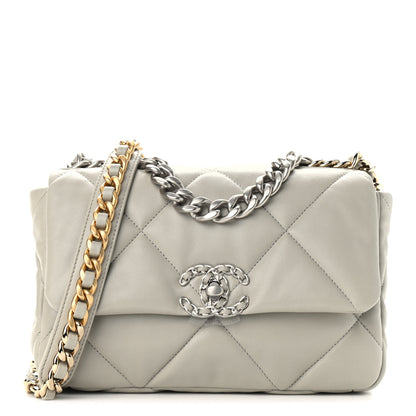 Chanel Lambskin Quilted Medium Chanel 19 Flap Grey 1 of 9