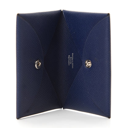 Hermes Epsom Calvi Card Case Bleu Saphir 5 of 7